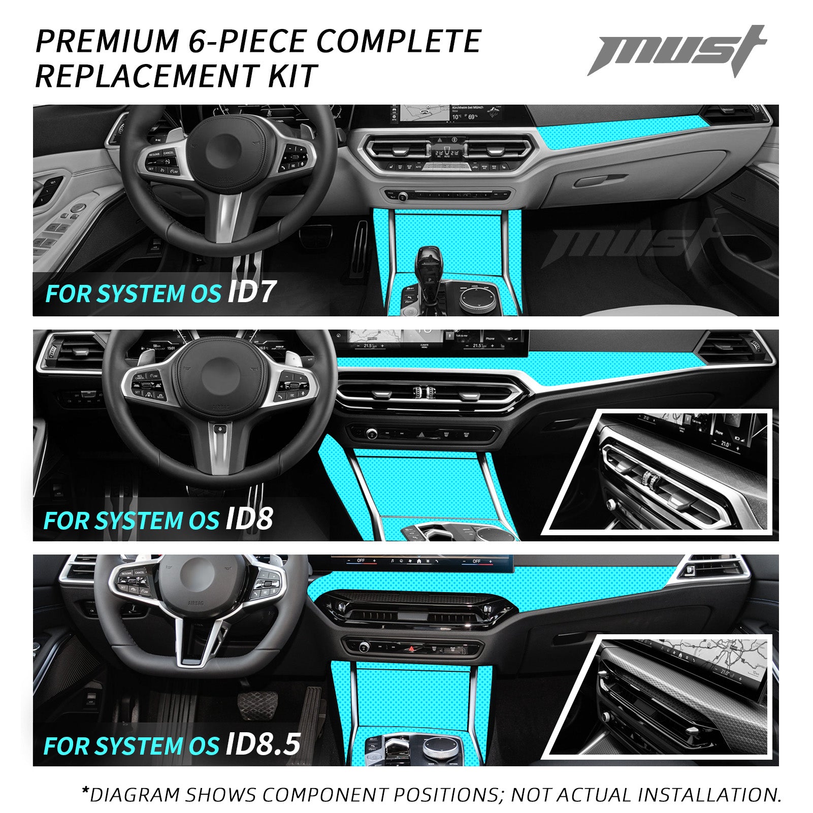 Echtcarbon Interieur-Verkleidung für BMW 3er (G20 / G20 LCI)