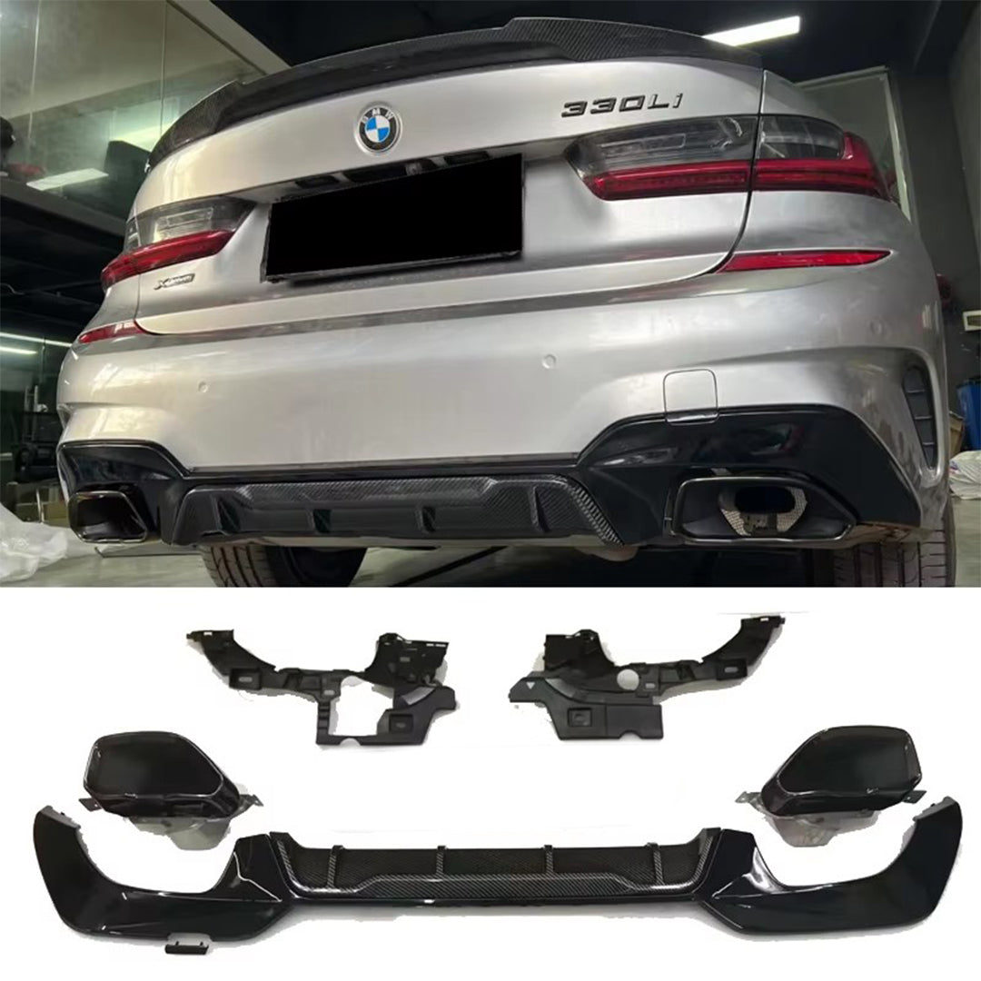 Performance Carbon Heckdiffusor inkl. Auspuffblenden für BMW 3er G20 (Baujahr 2019–2023)